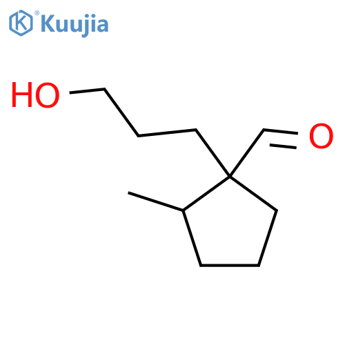 1-(3-hydroxypropyl)-2-methylcyclopentane-1-carbaldehyde structure