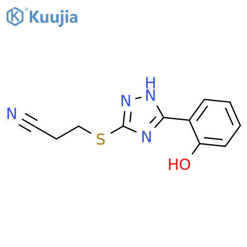 Propanenitrile, 3-[[5-(2-hydroxyphenyl)-1H-1,2,4-triazol-3-yl]thio]- structure