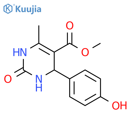 methyl 4-(4-hydroxyphenyl)-6-methyl-2-oxo-1,2,3,4-tetrahydropyrimidine-5-carboxylate structure