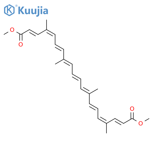 2,4,6,8,10,12,14,16,18-Eicosanonaenedioic acid, 4,8,13,17-tetramethyl-, 1,20-dimethyl ester, (2E,4Z,6E,8E,10E,12E,14E,16Z,18E)- structure