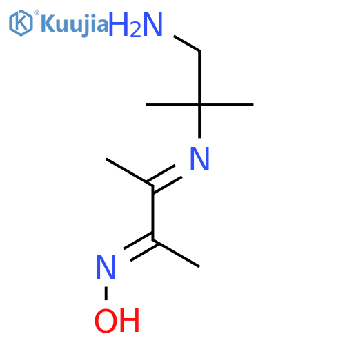 2-Butanone, 3-[(2-amino-1,1-dimethylethyl)imino]-, oxime structure