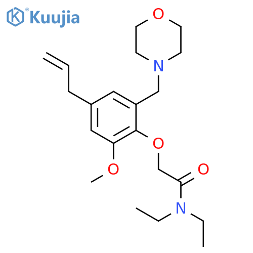 N,N-diethyl-2-[2-methoxy-6-(morpholin-4-ylmethyl)-4-(prop-2-en-1-yl)phenoxy]acetamide structure