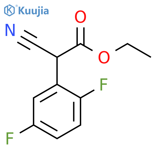 Benzeneacetic acid, α-cyano-2,5-difluoro-, ethyl ester structure