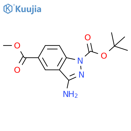 1H-Indazole-1,5-dicarboxylic acid, 3-amino-, 1-(1,1-dimethylethyl) 5-methyl ester structure