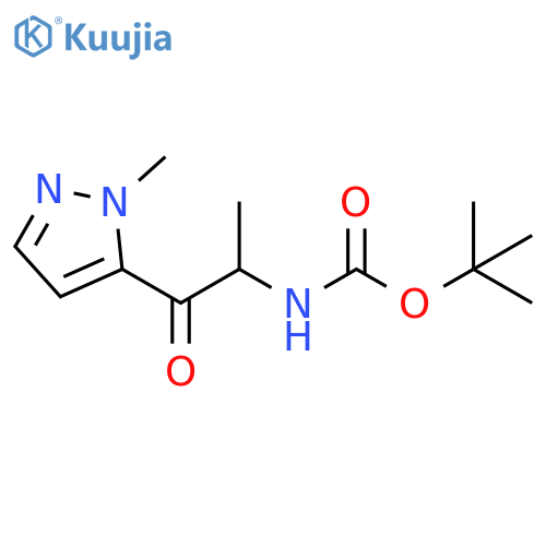 Carbamic acid, N-[1-methyl-2-(1-methyl-1H-pyrazol-5-yl)-2-oxoethyl]-, 1,1-dimethylethyl ester structure