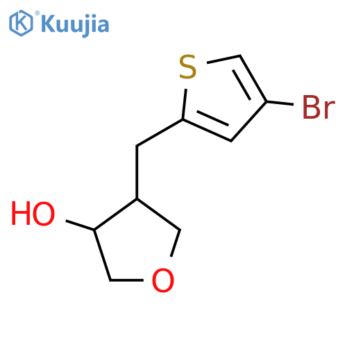 4-(4-bromothiophen-2-yl)methyloxolan-3-ol structure