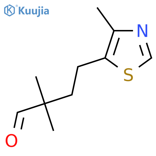 2,2-dimethyl-4-(4-methyl-1,3-thiazol-5-yl)butanal structure