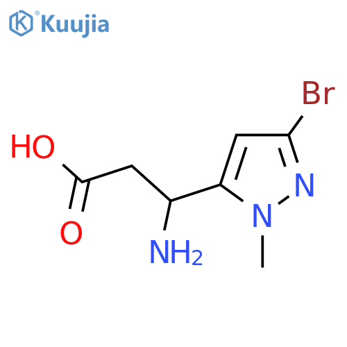 3-amino-3-(3-bromo-1-methyl-1H-pyrazol-5-yl)propanoic acid structure