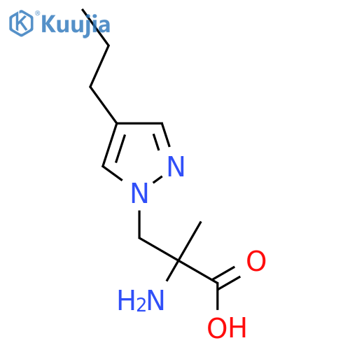 2-amino-2-methyl-3-(4-propyl-1H-pyrazol-1-yl)propanoic acid structure