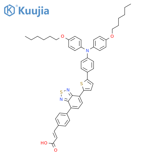 2-Propenoic acid, 3-[4-[7-[5-[4-[bis[4-(hexyloxy)phenyl]amino]phenyl]-2-thienyl]-2,1,3-benzothiadiazol-4-yl]phenyl]-, (2E)- structure