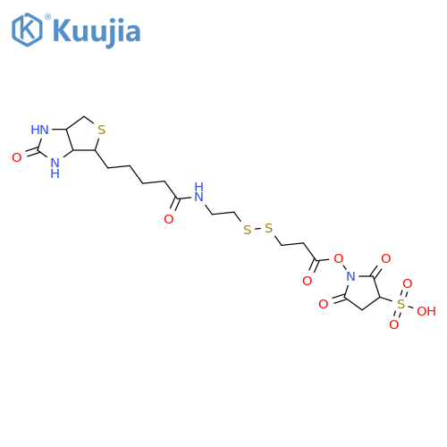 3-2-(Biotinylamino)ethyldithiopropanoic acid3-sulfo-N-hydroxysuccinimide ester sodiumsalt structure