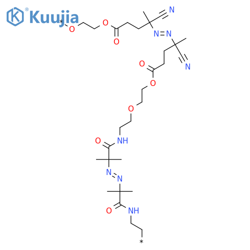 Poly[oxy-1,2-ethanediyloxy(4-cyano-4-methyl-1-oxo-1,4-butanediyl)azo(1-cyano-1-methyl-4-oxo-1,4-butanediyl)oxy-1,2-ethanediyloxy-1,2-ethanediylimino(2,2-dimethyl-1-oxo-1,2-ethanediyl)azo(1,1-dimethyl-2-oxo-1,2-ethanediyl)imino-1,2-ethanediyl] structure