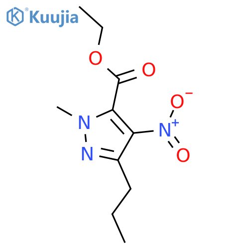 1H-Pyrazole-5-carboxylicacid, 1-methyl-4-nitro-3-propyl-, ethyl ester structure