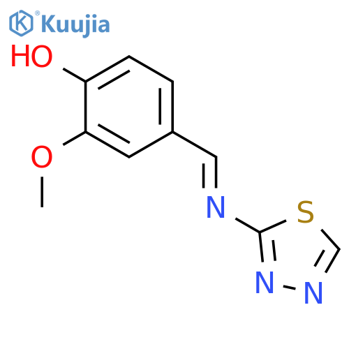 Phenol, 2-methoxy-4-[(1,3,4-thiadiazol-2-ylimino)methyl]- structure