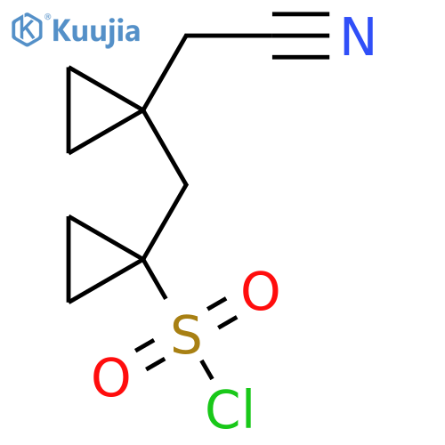 1-{1-(cyanomethyl)cyclopropylmethyl}cyclopropane-1-sulfonyl chloride structure