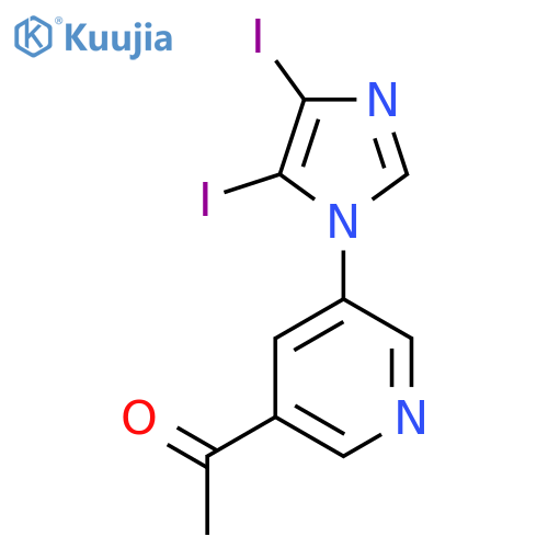 1-5-(4,5-diiodo-1H-imidazol-1-yl)pyridin-3-ylethan-1-one structure