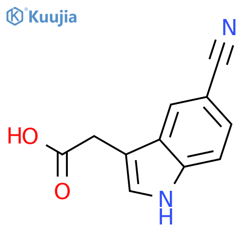 1H-Indole-3-aceticacid, 5-cyano- structure