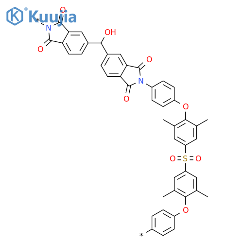 POLY[(1,3-DIHYDRO-1,3-DIOXO-2H-ISOINDOLE-2,5-DIYL)(HYDROXYMETHYLENE)(1,3-DIHYDRO-1,3-DIOXO-2H-ISOINDOLE-5,2-DIYL)-1,4-PHENYLENEOXY(2,6-DIMETHYL-1,4-PHENYLENE)SULFONYL(3,5-DIMETHYL-1,4-PHENYLENE)OXY-1,4-PHENYLENE] structure