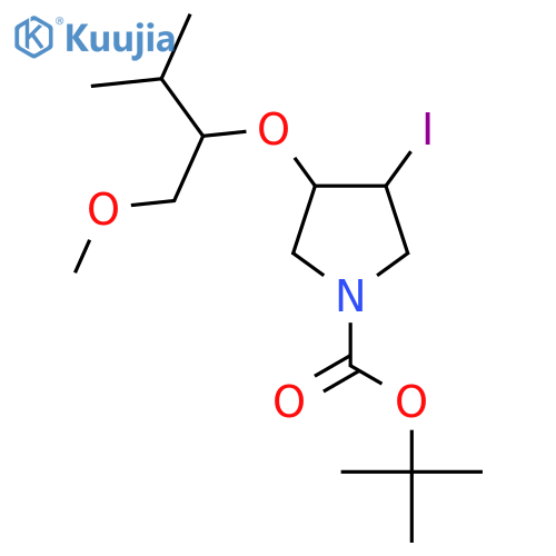 tert-butyl 3-iodo-4-(1-methoxy-3-methylbutan-2-yl)oxypyrrolidine-1-carboxylate structure