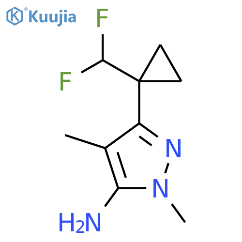 3-[1-(difluoromethyl)cyclopropyl]-1,4-dimethyl-1H-pyrazol-5-amine structure