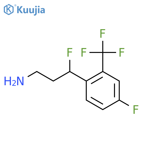 3-fluoro-3-4-fluoro-2-(trifluoromethyl)phenylpropan-1-amine structure