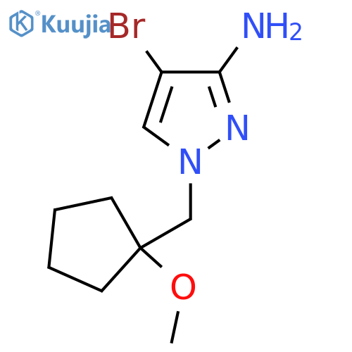4-bromo-1-(1-methoxycyclopentyl)methyl-1H-pyrazol-3-amine structure