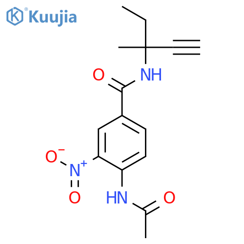 Benzamide, 4-(acetylamino)-N-(1-ethyl-1-methyl-2-propynyl)-3-nitro- structure
