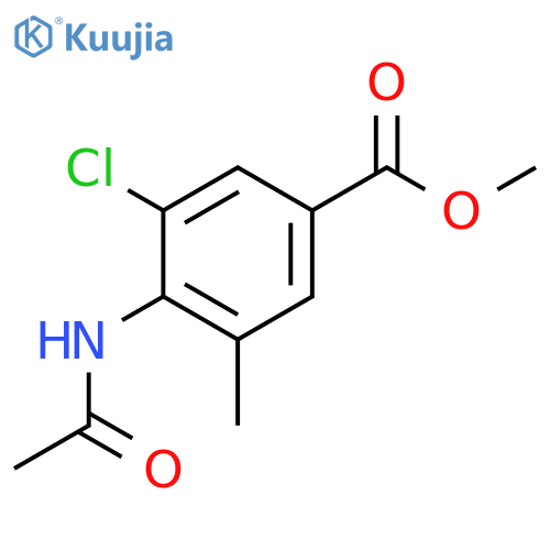 Benzoic acid, 4-(acetylamino)-3-chloro-5-methyl-, methyl ester structure
