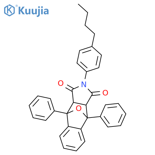 4,9-Epoxy-1H-benz[f]isoindole-1,3(2H)-dione, 2-(4-butylphenyl)-3a,4,9,9a-tetrahydro-4,9-diphenyl- structure