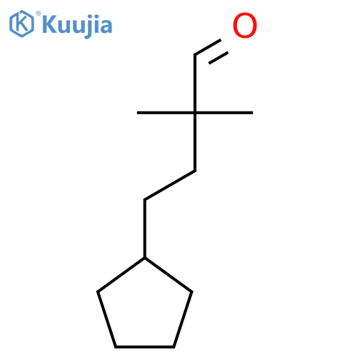4-cyclopentyl-2,2-dimethylbutanal structure