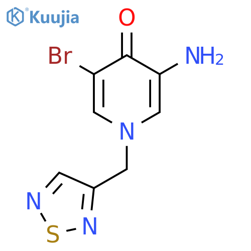 3-amino-5-bromo-1-(1,2,5-thiadiazol-3-yl)methyl-1,4-dihydropyridin-4-one structure