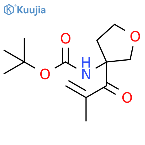 Carbamic acid, N-[tetrahydro-3-(2-methyl-1-oxo-2-propen-1-yl)-3-furanyl]-, 1,1-dimethylethyl ester structure