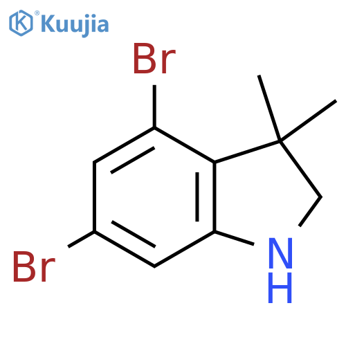 4,6-dibromo-3,3-dimethyl-2,3-dihydro-1H-indole structure