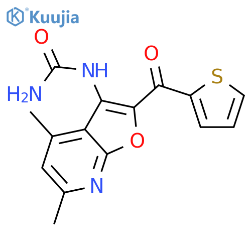 Urea, [4,6-dimethyl-2-(2-thienylcarbonyl)furo[2,3-b]pyridin-3-yl]- structure
