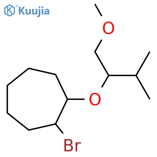 1-bromo-2-(1-methoxy-3-methylbutan-2-yl)oxycycloheptane structure