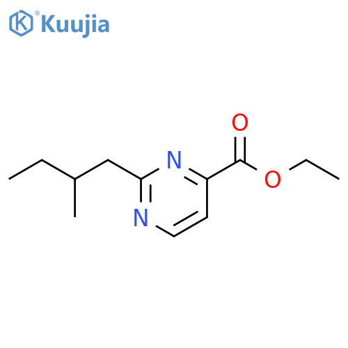 4-Pyrimidinecarboxylic acid, 2-(2-methylbutyl)-, ethyl ester structure