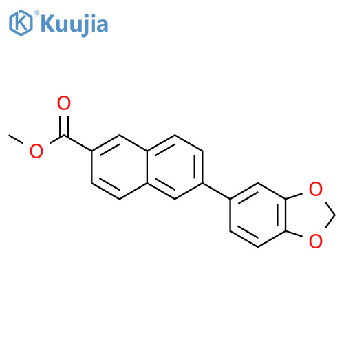 2-Naphthalenecarboxylic acid, 6-(1,3-benzodioxol-5-yl)-, methyl ester structure