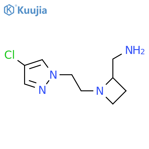 {1-2-(4-chloro-1H-pyrazol-1-yl)ethylazetidin-2-yl}methanamine structure