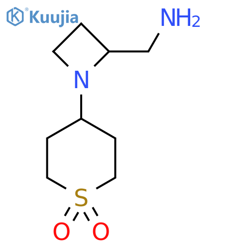 4-2-(aminomethyl)azetidin-1-yl-1lambda6-thiane-1,1-dione structure