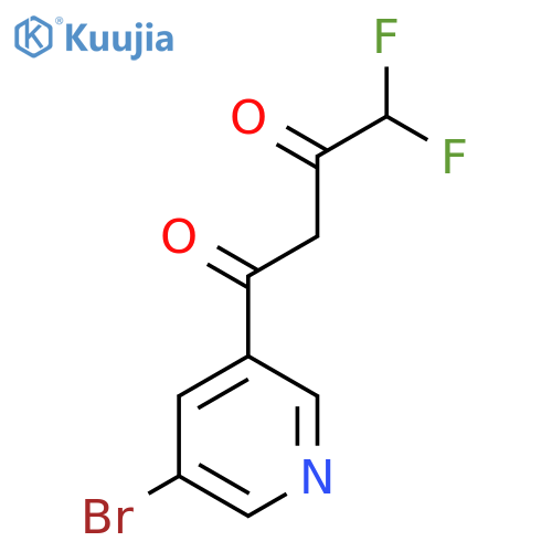 1-(5-Bromopyridin-3-yl)-4,4-difluorobutane-1,3-dione structure