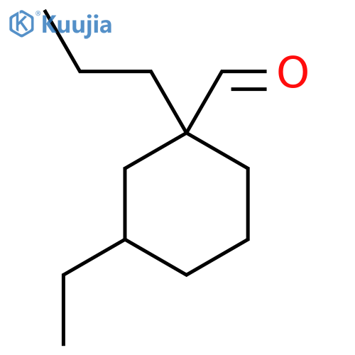3-ethyl-1-propylcyclohexane-1-carbaldehyde structure