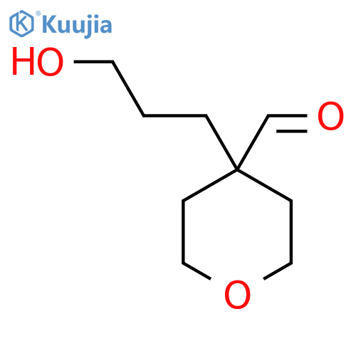 4-(3-hydroxypropyl)oxane-4-carbaldehyde structure