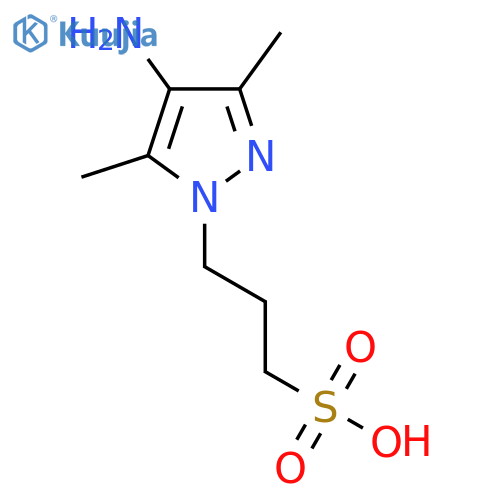 3-(4-amino-3,5-dimethyl-1H-pyrazol-1-yl)propane-1-sulfonic acid structure