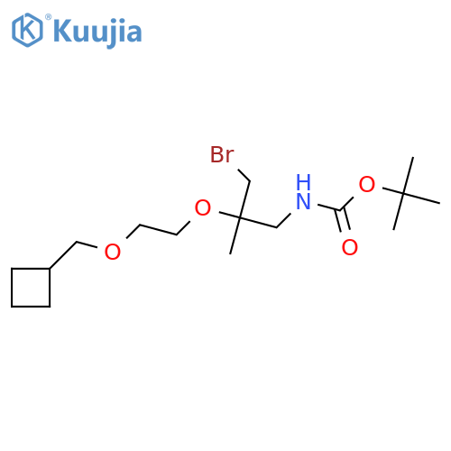 tert-butyl N-{3-bromo-2-2-(cyclobutylmethoxy)ethoxy-2-methylpropyl}carbamate structure