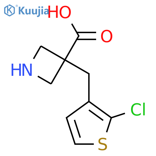 3-[(2-Chlorothiophen-3-yl)methyl]azetidine-3-carboxylic acid structure