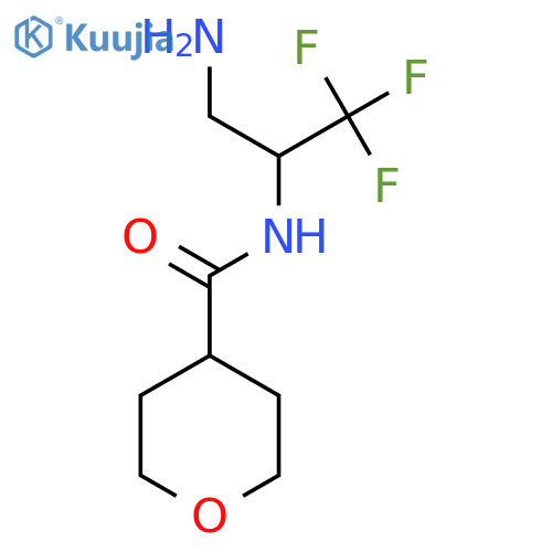 N-(3-amino-1,1,1-trifluoropropan-2-yl)oxane-4-carboxamide structure