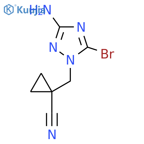 1-(3-amino-5-bromo-1H-1,2,4-triazol-1-yl)methylcyclopropane-1-carbonitrile structure