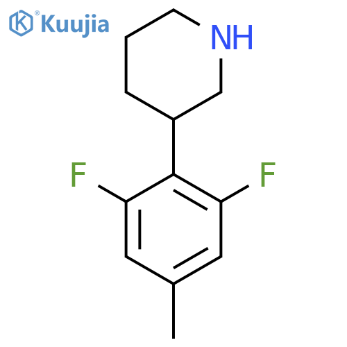 3-(2,6-difluoro-4-methylphenyl)piperidine structure