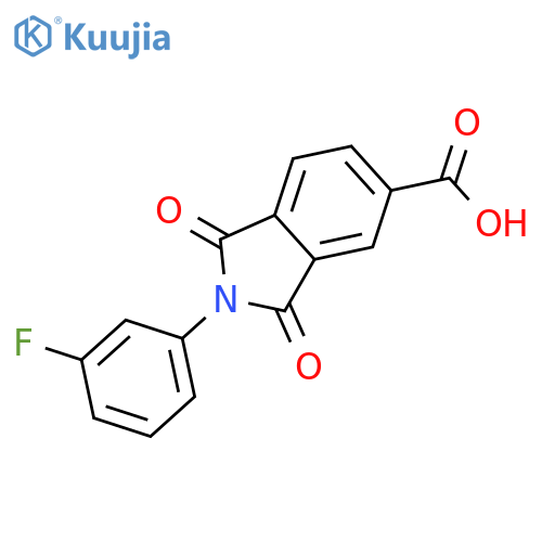 2-(3-Fluoro-phenyl)-1,3-dioxo-2,3-dihydro-1H-isoindole-5-carboxylic acid structure