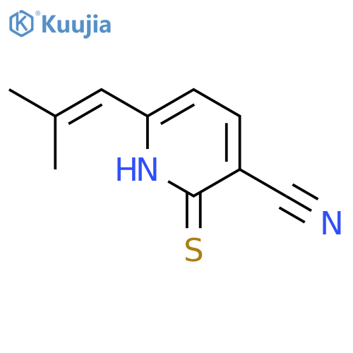 3-Pyridinecarbonitrile, 1,2-dihydro-6-(2-methyl-1-propenyl)-2-thioxo- structure